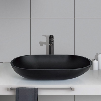 Финиш ржавчины черного овального форменного Bathroom раковины сосуда анти-
