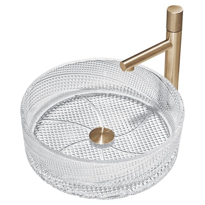 Тазы сосуда Twill поверхностные ясные стеклянные для гостиницы Bathroom