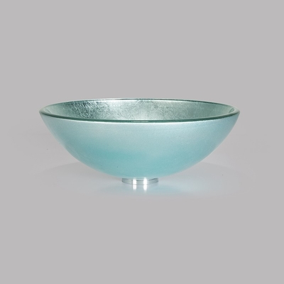 Круглый серебряный закаленный стеклянный таз мытья Countertop Bathroom раковины