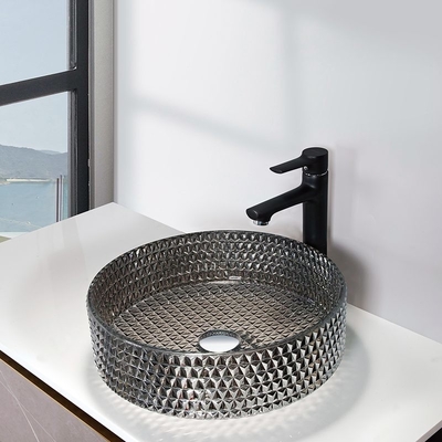 Покрытая хромом раковина Countertop тщеты Bathroom шара раковины Кристл финиша элегантная