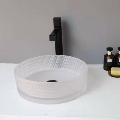 Кисловочный диамант Кристл верхнего сегмента тщеты 12mm Bathroom тазов сосуда Matt стеклянный