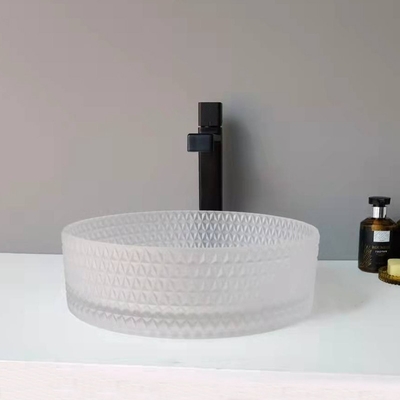 Кисловочный диамант Кристл верхнего сегмента тщеты 12mm Bathroom тазов сосуда Matt стеклянный