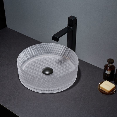 Кисловочный диамант Кристл верхнего сегмента тщеты 12mm Bathroom тазов сосуда Matt стеклянный