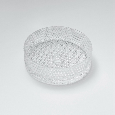 рука столешницы 12mm моет таз шар таза раковины Bathroom круга Кристл 15,5 дюймов прозрачный