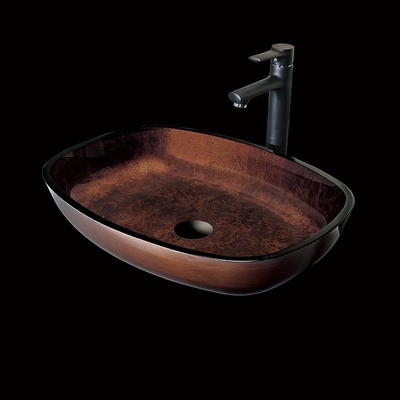 Countertop Russet Браун таза мытья руки современного дизайна винтажный большой прямоугольный