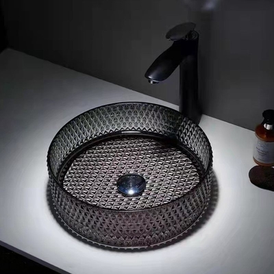 Диамант Кристл современной стеклянной раковины Bathroom тазов сосуда прозрачной ясной ясный