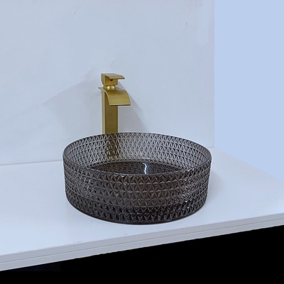Диамант Кристл современной стеклянной раковины Bathroom тазов сосуда прозрачной ясной ясный