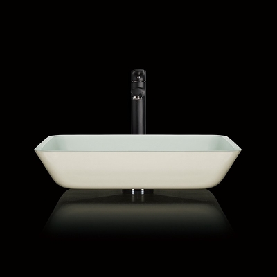 Постамент над встречным прямоугольным Countertop Bathroom шара стекла раковины сосуда