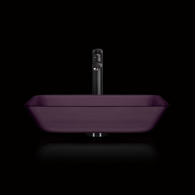 Countertop Matt прямоугольной раковины Bathroom сосуда кисловочный пурпурный стеклянный