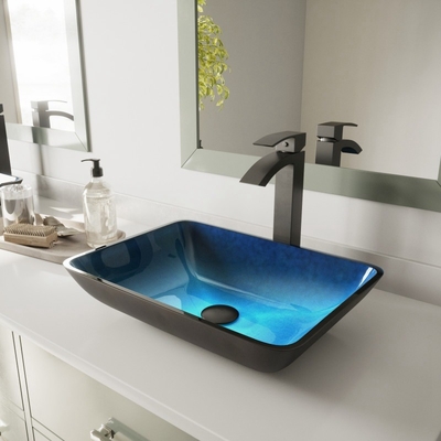 Bathroom таза руки мытья бирюзы прямоугольный тонет верхний держатель