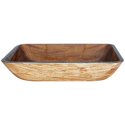 Прямоугольные тазы мытья Bathroom OEM лаяют раковина сосуда Брауна Handmade закаленная стеклянная