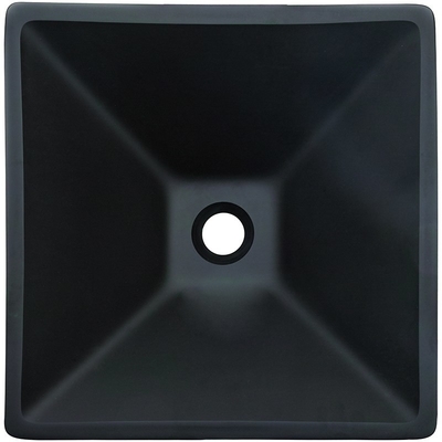 Bathroom формы воронки квадрата таза черноты 142mm кисловочный Matt закаленный