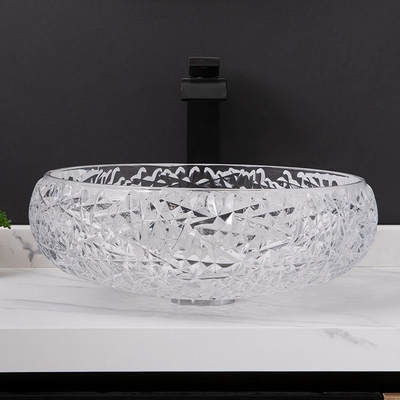 Countertop сосуда 170mm раковины Bathroom шара круга формы шарика кристально ясный установил
