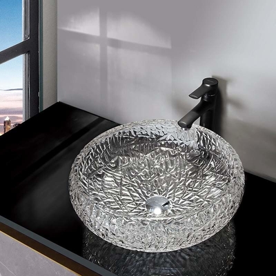 Countertop сосуда 170mm раковины Bathroom шара круга формы шарика кристально ясный установил