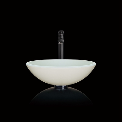 Белизна закалила круг высоты длины 132mm Countertop 380mm стеклянного шара таза глубокий