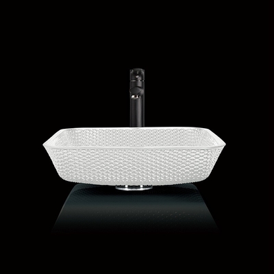 белизна царапины Bathroom сосуда квадрата Кристл раковин тщеты Countertop 12mm устойчивая