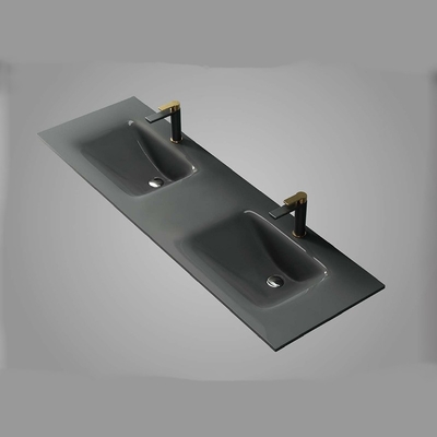 Шкаф закалил стеклянный Countertop тщеты Bathroom стока формы воронки раковины латунный с раковиной