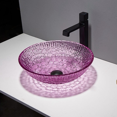 тазы мытья 395mm кристаллические округляют таз шара Bathroom пурпура 130mm