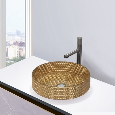 раковина тщеты Bathroom формы цвета золота таза мытья 45mm Кристл стеклянная цилиндрическая
