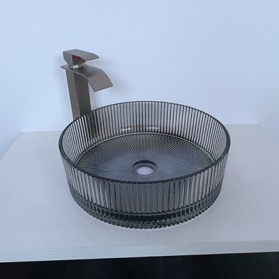 Серые нашивки таза мытья стекла цвета цилиндрические вертикальные Diecasting раковины таза Bathroom