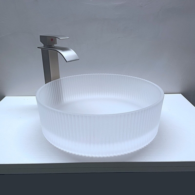 Кисловочные матовые нашивки таза мытья стекла Кристл вертикальные Diecasting раковины Bathroom Countertop