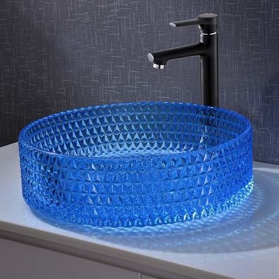 Вокруг типа голубого диаманта стекла таза мытья Bathroom 120mm Кристл цвета
