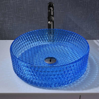 Вокруг типа голубого диаманта стекла таза мытья Bathroom 120mm Кристл цвета